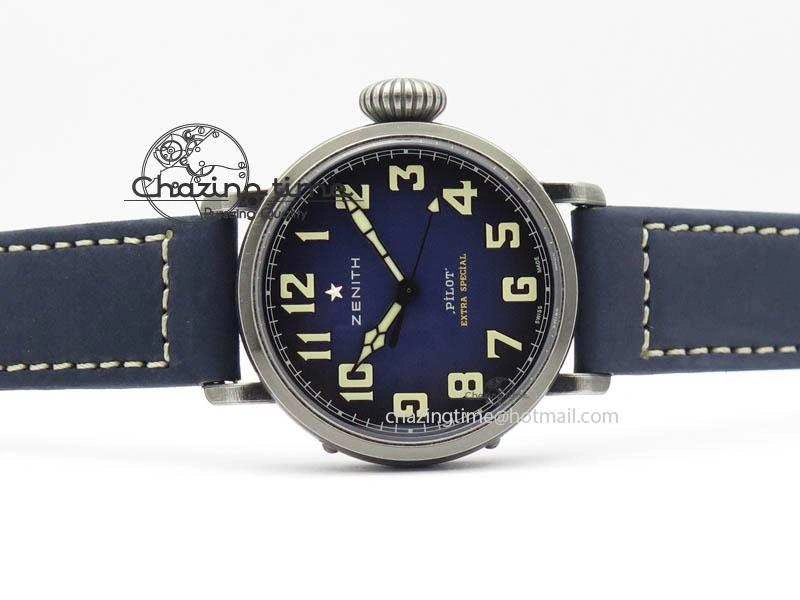 Trendsetting Pilot Type 20 Extra Special 40mm Aged SS V6F 1:1 Best Edition On Asso Strap MIYOTA9015 (Blue) 10028