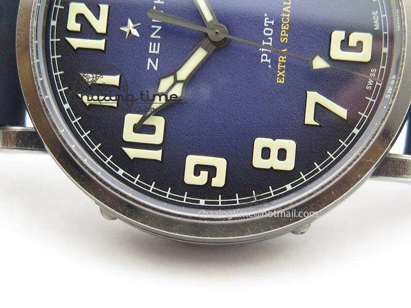 Trendsetting Pilot Type 20 Extra Special 40mm Aged SS V6F 1:1 Best Edition On Asso Strap MIYOTA9015 (Blue) 10028