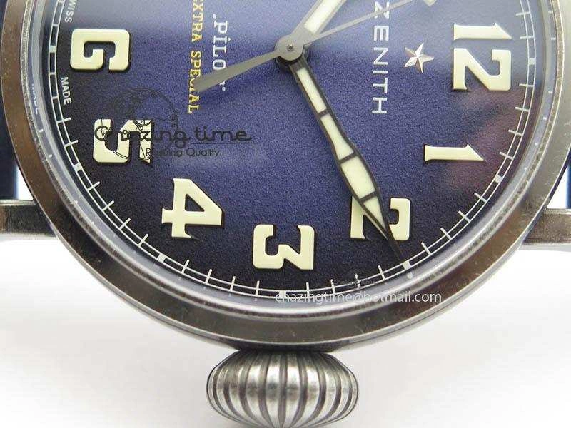 Trendsetting Pilot Type 20 Extra Special 40mm Aged SS V6F 1:1 Best Edition On Asso Strap MIYOTA9015 (Blue) 10028