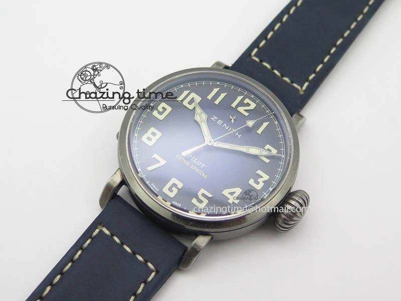 Trendsetting Pilot Type 20 Extra Special 40mm Aged SS V6F 1:1 Best Edition On Asso Strap MIYOTA9015 (Blue) 10028