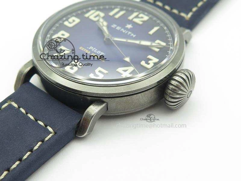 Trendsetting Pilot Type 20 Extra Special 40mm Aged SS V6F 1:1 Best Edition On Asso Strap MIYOTA9015 (Blue) 10028