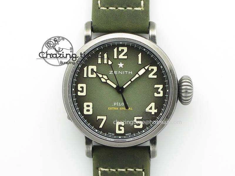 Pilot Type 20 Extra Special 40mm Aged SS V6F 1:1 Best Edition On Asso Strap MIYOTA9015 (Green) Efficient 10027