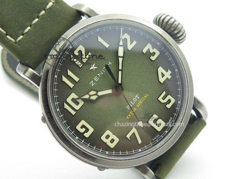 Pilot Type 20 Extra Special 40mm Aged SS V6F 1:1 Best Edition On Asso Strap MIYOTA9015 (Green) Efficient 10027