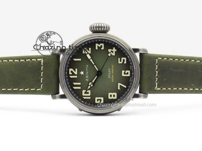 Pilot Type 20 Extra Special 40mm Aged SS V6F 1:1 Best Edition On Asso Strap MIYOTA9015 (Green) Efficient 10027