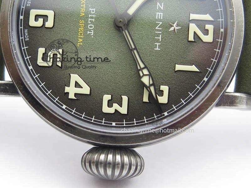 Pilot Type 20 Extra Special 40mm Aged SS V6F 1:1 Best Edition On Asso Strap MIYOTA9015 (Green) Efficient 10027