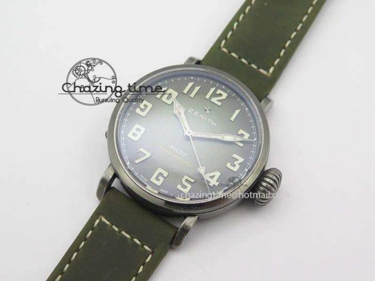 Pilot Type 20 Extra Special 40mm Aged SS V6F 1:1 Best Edition On Asso Strap MIYOTA9015 (Green) Efficient 10027