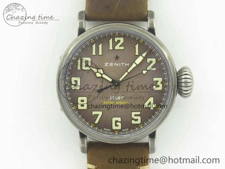 Pilot Type 20 Extra Special 45mm Aged SS Case V6F 1:1 Best Edition Gray Dial On Asso Strap A MultiPurpose 10021