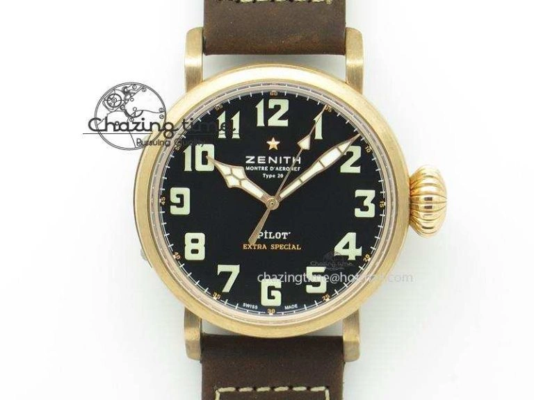 TechFriendly Pilot Type 20 Extra Special Bronze V6F 1:1 Best Edition On Brown Asso Strap A 10040