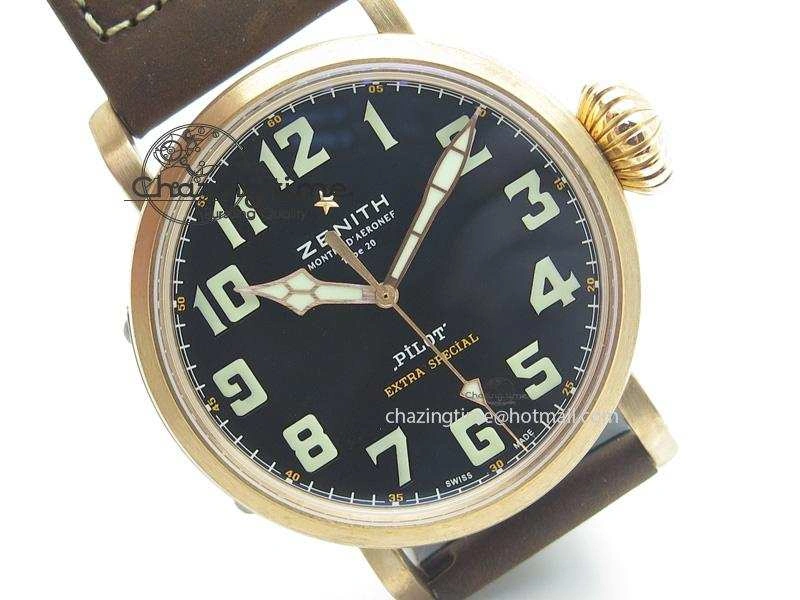 TechFriendly Pilot Type 20 Extra Special Bronze V6F 1:1 Best Edition On Brown Asso Strap A 10040