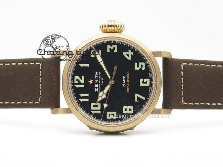 TechFriendly Pilot Type 20 Extra Special Bronze V6F 1:1 Best Edition On Brown Asso Strap A 10040