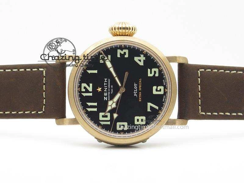 TechFriendly Pilot Type 20 Extra Special Bronze V6F 1:1 Best Edition On Brown Asso Strap A 10040