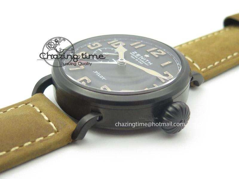 Pilot Type 20 Extra Special PVD 47mm Black Dial Camouflage Markers On Brown Asso Strap A23J GoodFit 10046