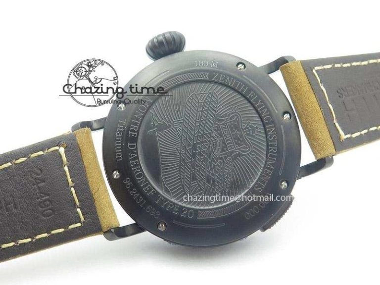 Pilot Type 20 Extra Special PVD 47mm Black Dial On Brown Asso Strap A23J TopPick 10042
