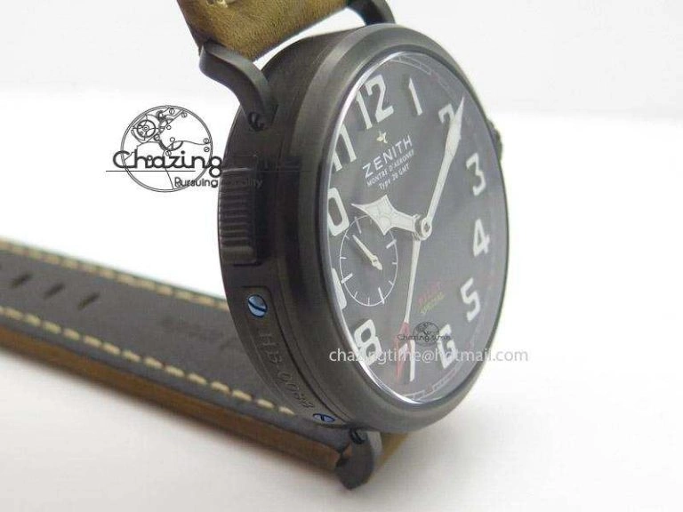 Pilot Type 20 Extra Special PVD 47mm Black Dial On Brown Asso Strap A23J TopPick 10042