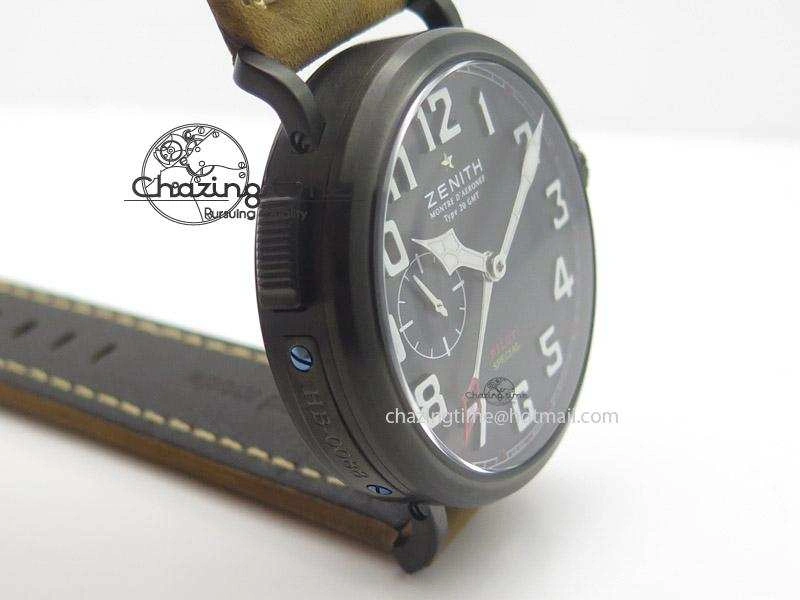 Pilot Type 20 Extra Special PVD 47mm Black Dial On Brown Asso Strap A23J TopPick 10042