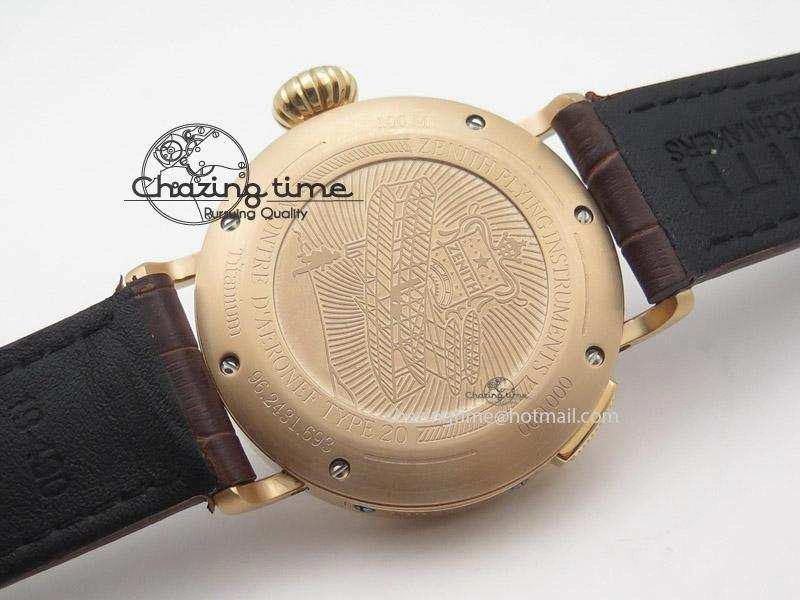 Pilot Type 20 Extra Special RG 47mm Black Dial Camouflage Markers On Brown Asso Strap A23J Neat 10043