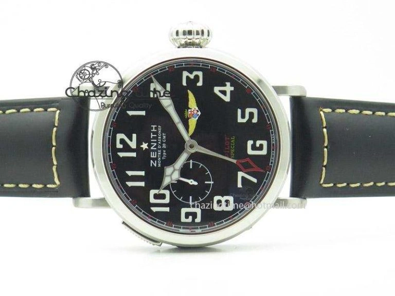 Pilot Type 20 Extra Special SS 47mm Black Dial On black Asso Strap A23J Versatile 10048