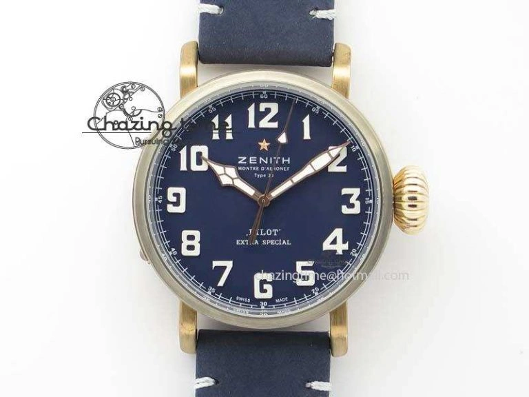 Pilot Type 20 Extra Special V6F 1:1 Best Edition SS 45mm Black Dial On Brown Asso Strap A Compact 10050