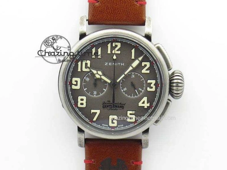 Pilot Type 20 Extra Special V6F 1:1 Best Edition SS 45mm Black Dial On Brown Asso Strap A Compact 10050