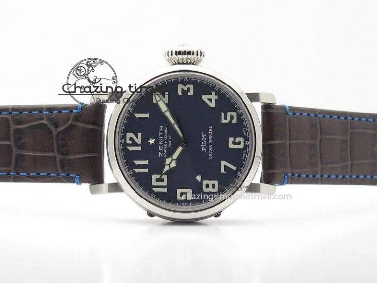 Pilot Type 20 Extra Special V6F 1:1 Best Edition SS 45mm Blue Dial On Brown Leather Strap A Reliable 10039