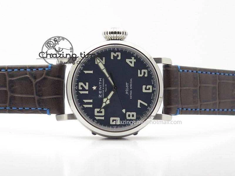 Pilot Type 20 Extra Special V6F 1:1 Best Edition SS 45mm Blue Dial On Brown Leather Strap A Reliable 10039