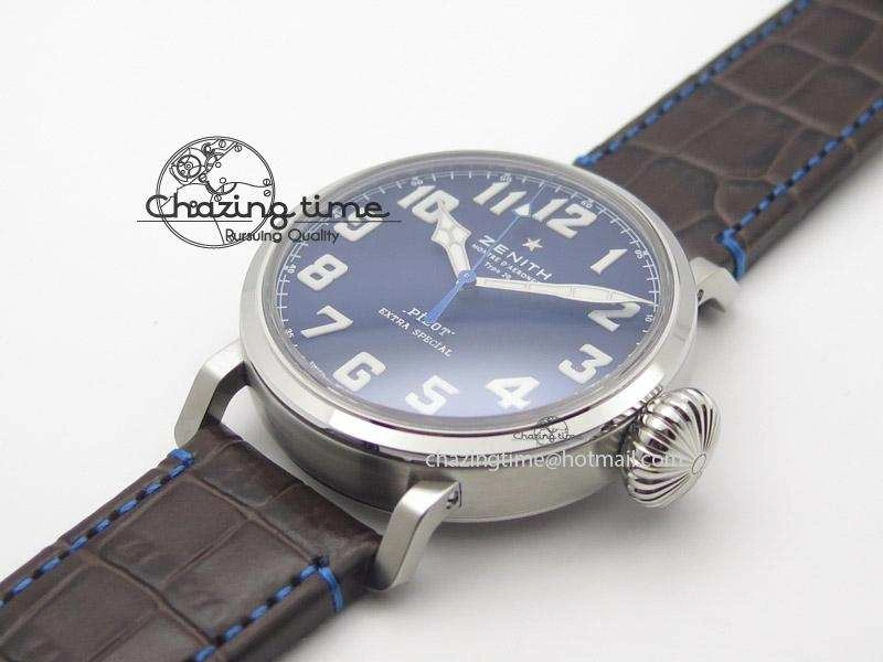 Pilot Type 20 Extra Special V6F 1:1 Best Edition SS 45mm Blue Dial On Brown Leather Strap A Reliable 10039
