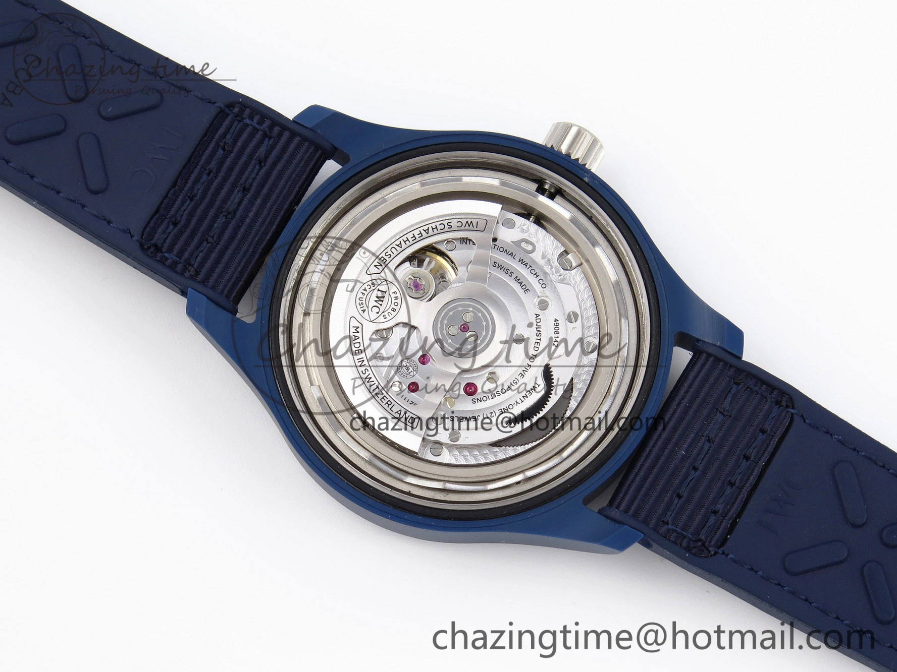 FastDry Pilot’s Watch Laureus Blue Ceramic IW328101 ZF 1:1 Best Edition on Blue Nylon Strap A 7027