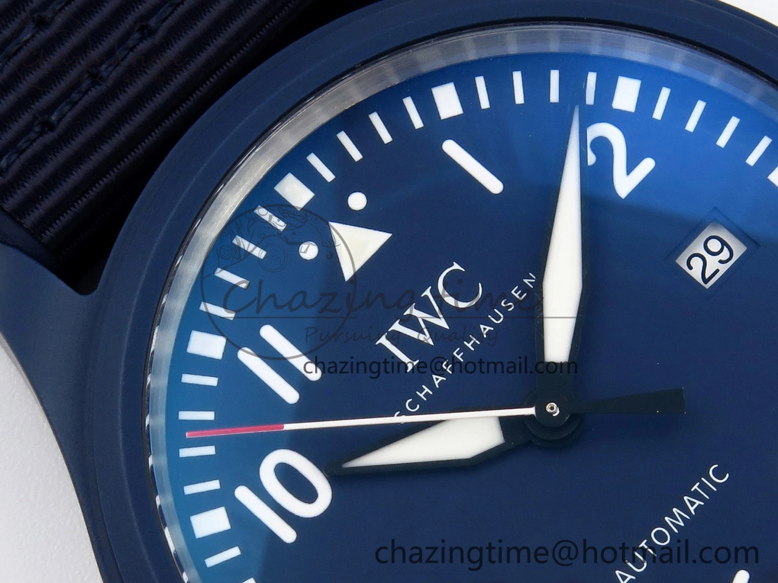 FastDry Pilot’s Watch Laureus Blue Ceramic IW328101 ZF 1:1 Best Edition on Blue Nylon Strap A 7027