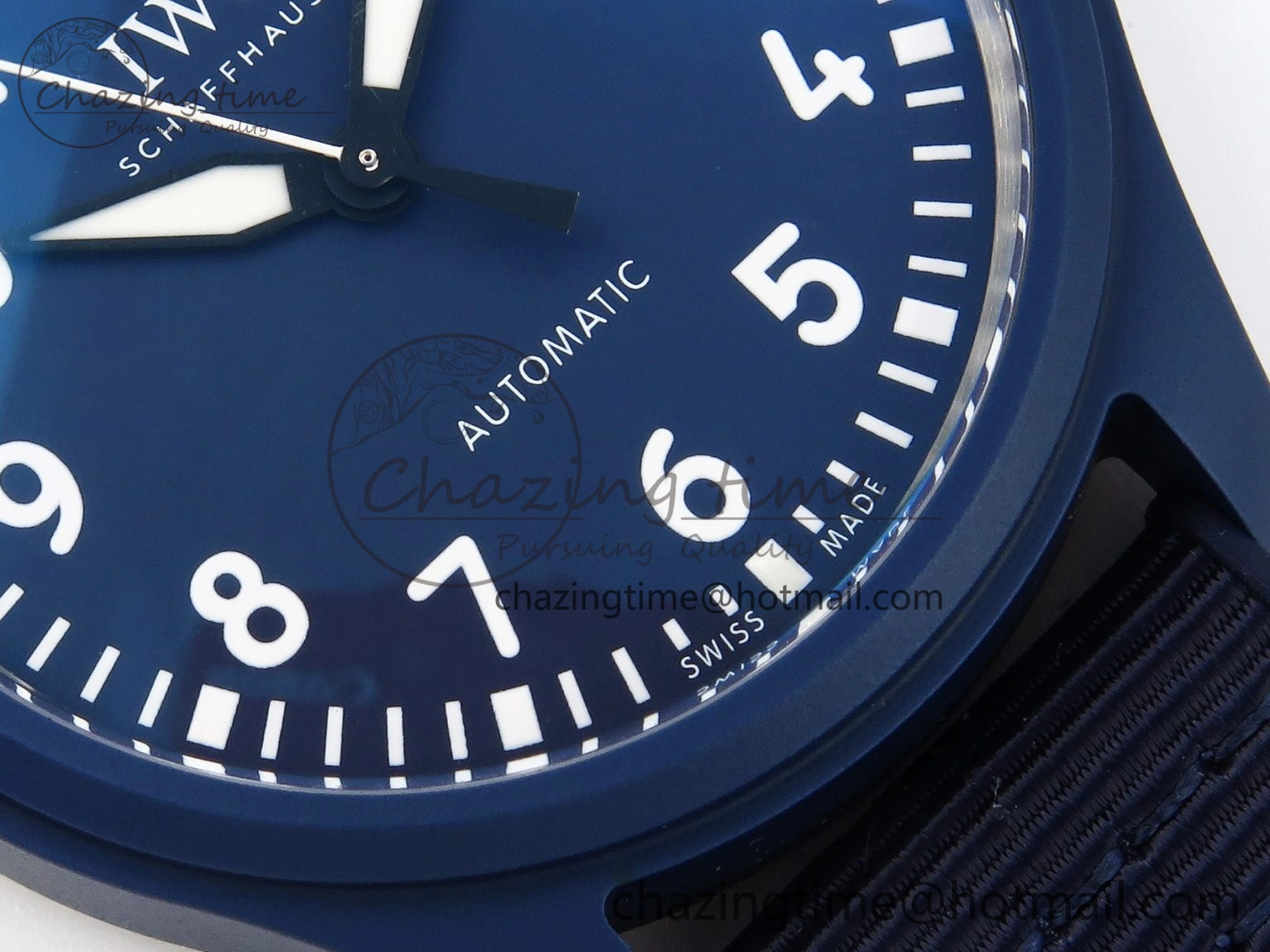 FastDry Pilot’s Watch Laureus Blue Ceramic IW328101 ZF 1:1 Best Edition on Blue Nylon Strap A 7027
