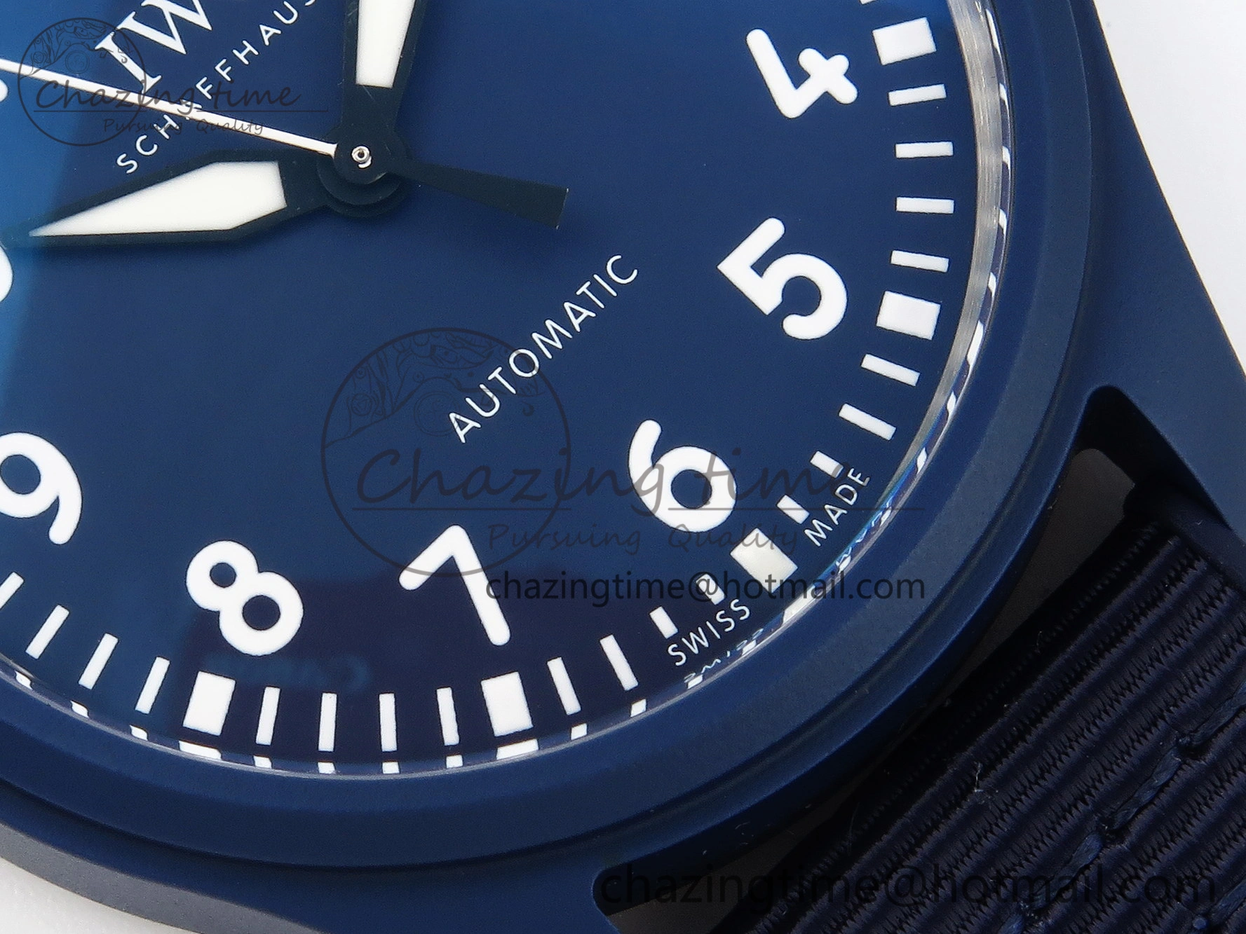 FastDry Pilot’s Watch Laureus Blue Ceramic IW328101 ZF 1:1 Best Edition on Blue Nylon Strap A 7027