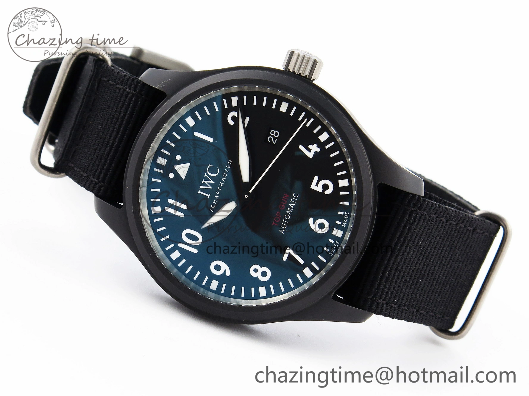 Pilot’s Watch Top Gun Black Ceramic IW326901 ZF 1:1 Best Edition on Black Nylon Strap A Versatile 7026