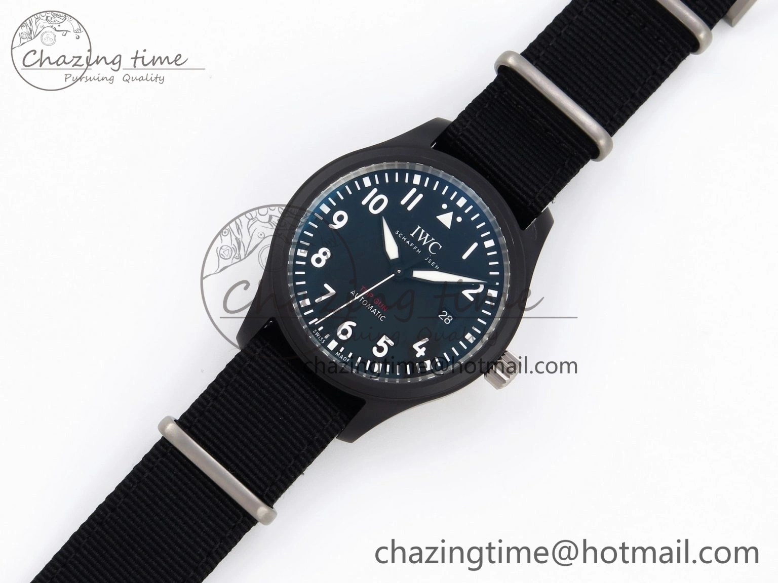 Pilot’s Watch Top Gun Black Ceramic IW326901 ZF 1:1 Best Edition on Black Nylon Strap A Versatile 7026