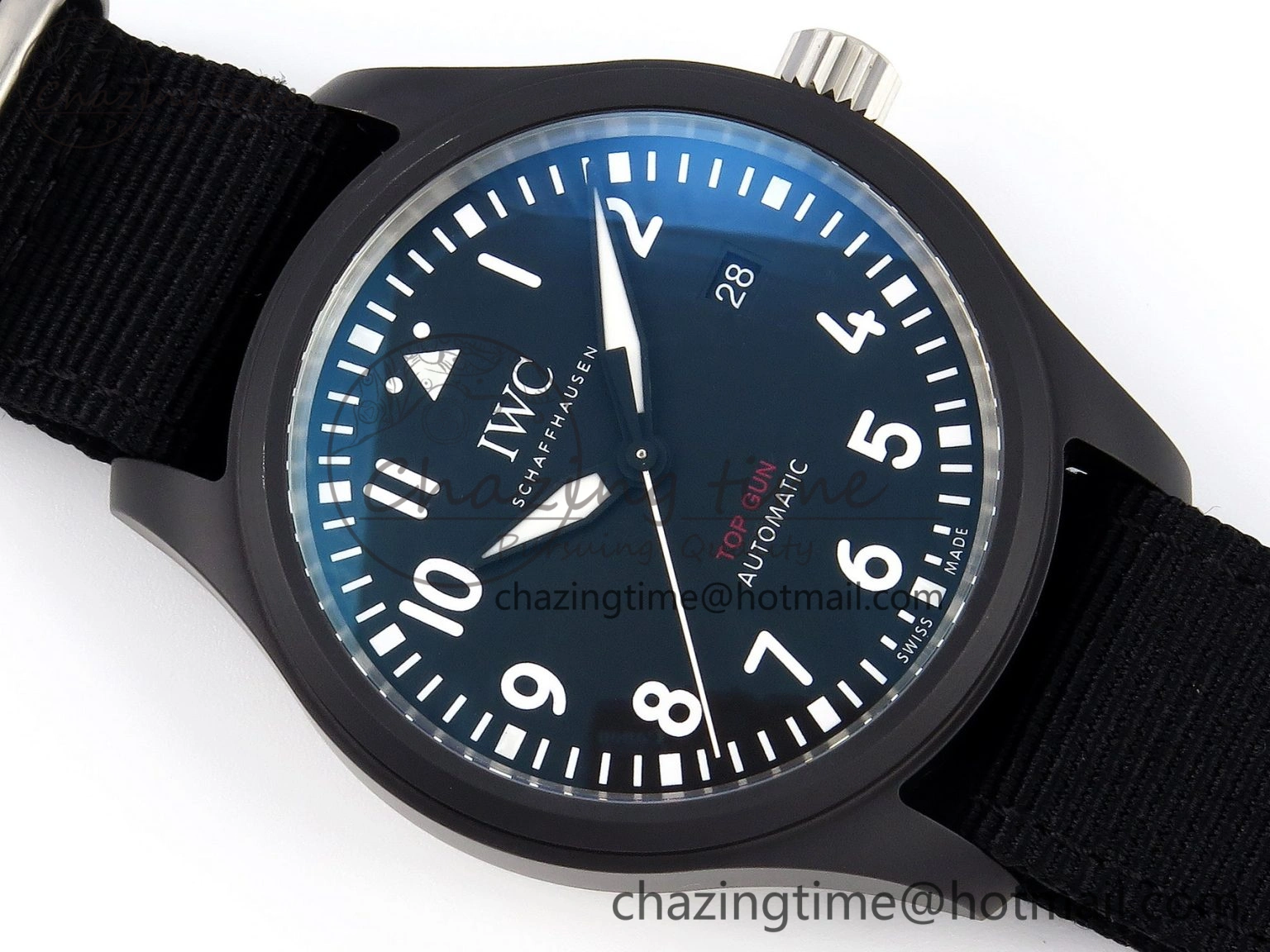Pilot’s Watch Top Gun Black Ceramic IW326901 ZF 1:1 Best Edition on Black Nylon Strap A Versatile 7026