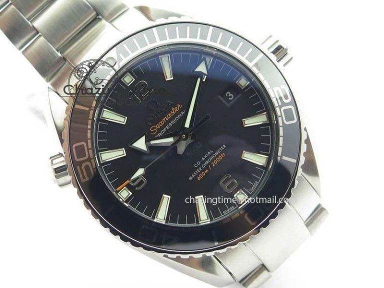 Planet Ocean 2016 43.5mm SS Black Bezel BP 1:1 Best Edition Black Dial On SS Bracelet A GoodFit 8195