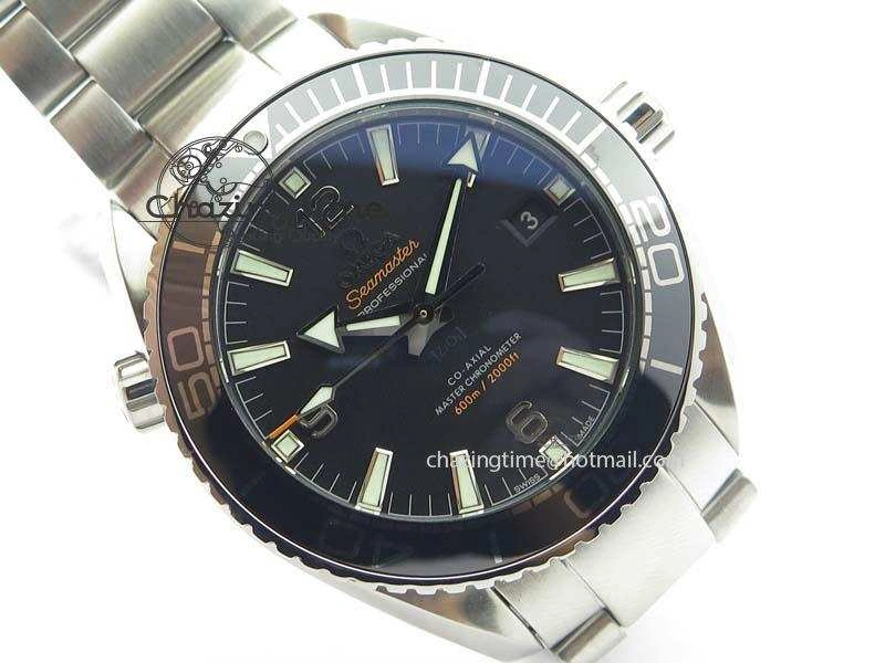 Planet Ocean 2016 43.5mm SS Black Bezel BP 1:1 Best Edition Black Dial On SS Bracelet A GoodFit 8195