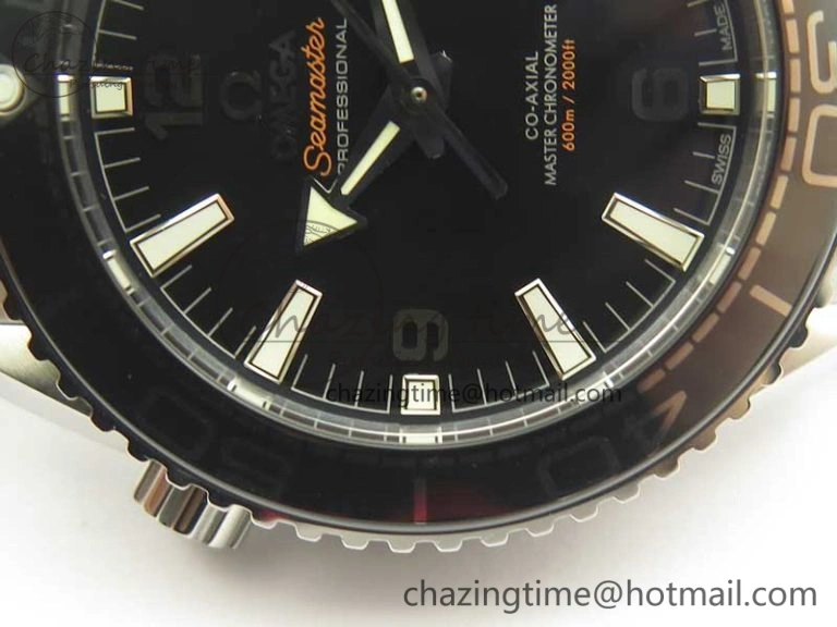 Planet Ocean 2016 43.5mm SS Black Bezel OM 1:1 Best Edition Black Dial on SS Bracelet A8900 V Cozy 8028