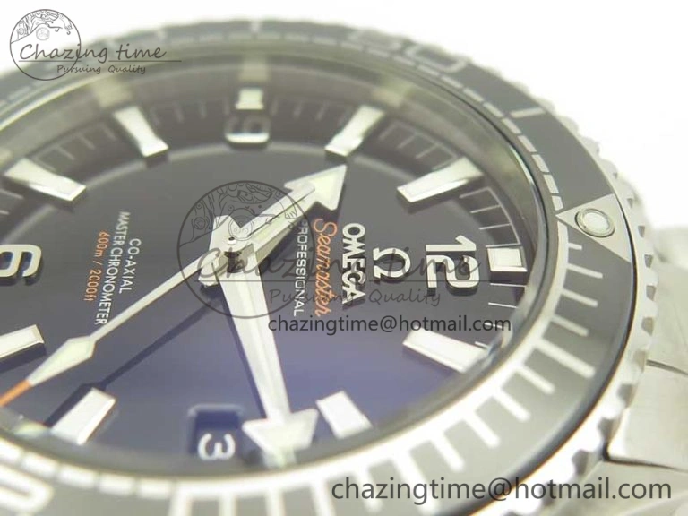 Planet Ocean 2016 43.5mm SS Black Bezel OM 1:1 Best Edition Black Dial on SS Bracelet A8900 V Cozy 8028