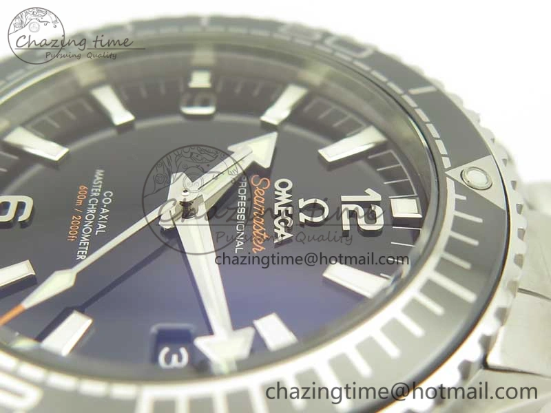Planet Ocean 2016 43.5mm SS Black Bezel OM 1:1 Best Edition Black Dial on SS Bracelet A8900 V Cozy 8028