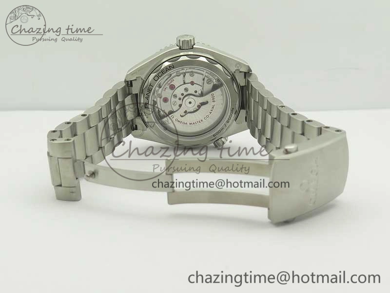 Planet Ocean 2016 43.5mm SS Blue Bezel OM 1:1 Best Edition Blue Dial on SS Bracelet A8900 V FreshLook 8029