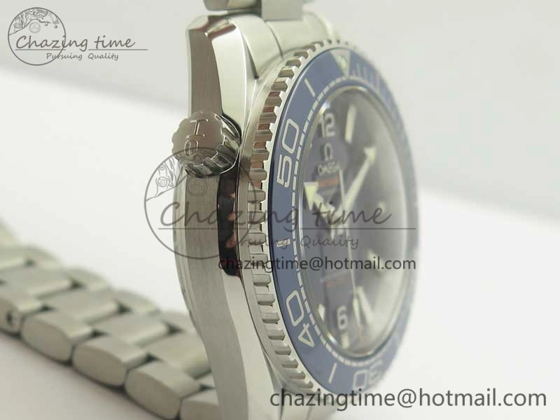 Planet Ocean 2016 43.5mm SS Blue Bezel OM 1:1 Best Edition Blue Dial on SS Bracelet A8900 V FreshLook 8029