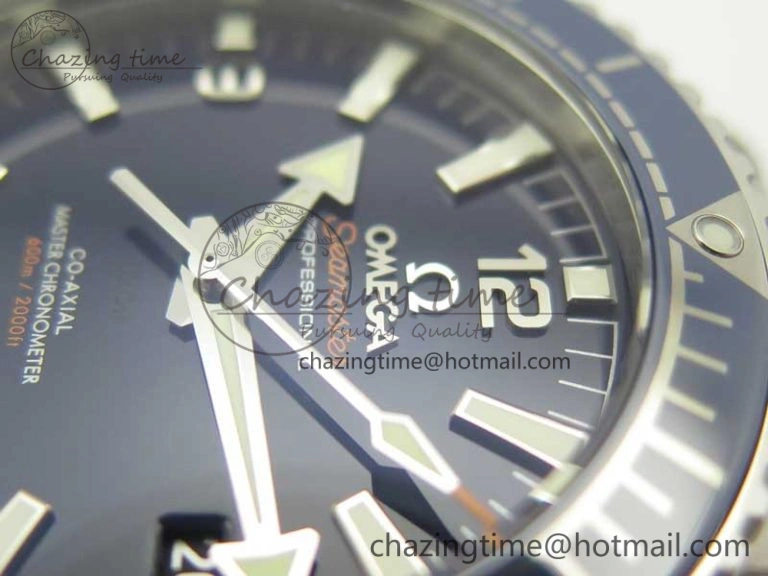 Planet Ocean 2016 43.5mm SS Blue Bezel OM 1:1 Best Edition Blue Dial on SS Bracelet A8900 V FreshLook 8029