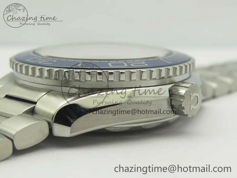 Planet Ocean 2016 43.5mm SS Blue Bezel OM 1:1 Best Edition Blue Dial on SS Bracelet A8900 V FreshLook 8029