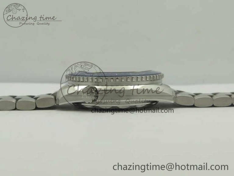 Planet Ocean 2016 43.5mm SS Blue Bezel OM 1:1 Best Edition Blue Dial on SS Bracelet A8900 V FreshLook 8029