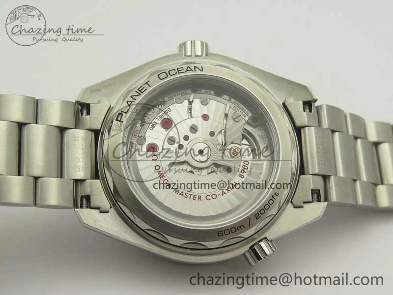 Planet Ocean 2016 43.5mm SS Blue Bezel OM 1:1 Best Edition Blue Dial on SS Bracelet A8900 V FreshLook 8029