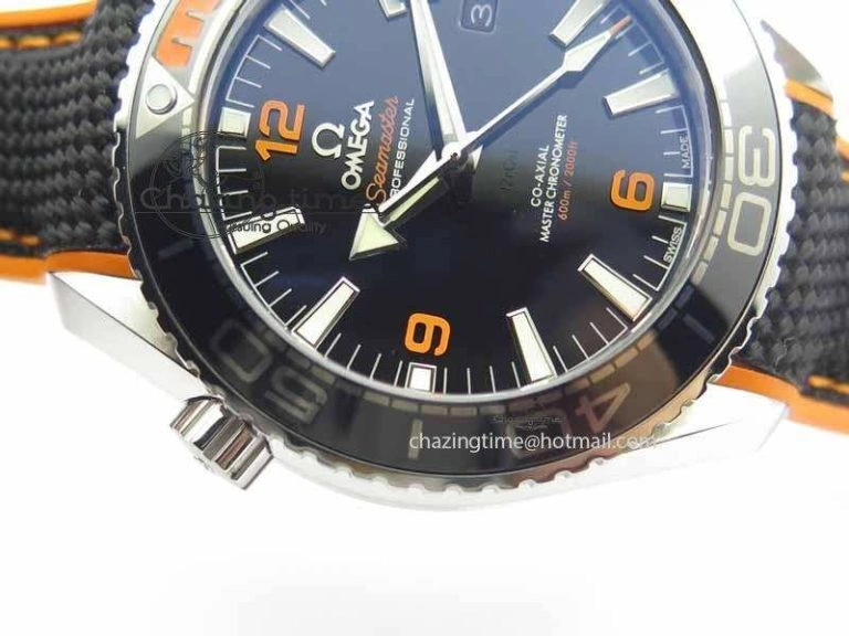 BestValue Planet Ocean 2016 43.5mm SS OM 1:1 Best Edition Black Dial On Black Nylon Strap A 8167