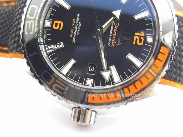 BestValue Planet Ocean 2016 43.5mm SS OM 1:1 Best Edition Black Dial On Black Nylon Strap A 8167