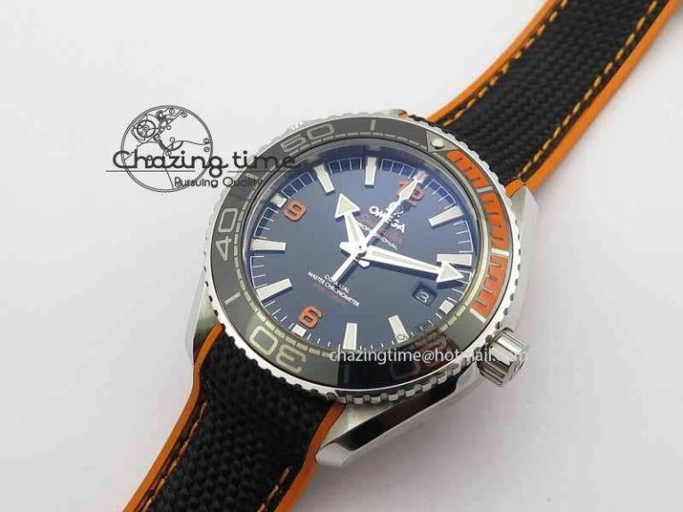 BestValue Planet Ocean 2016 43.5mm SS OM 1:1 Best Edition Black Dial On Black Nylon Strap A 8167