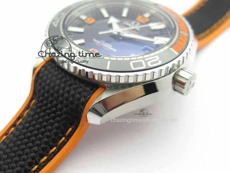 BestValue Planet Ocean 2016 43.5mm SS OM 1:1 Best Edition Black Dial On Black Nylon Strap A 8167