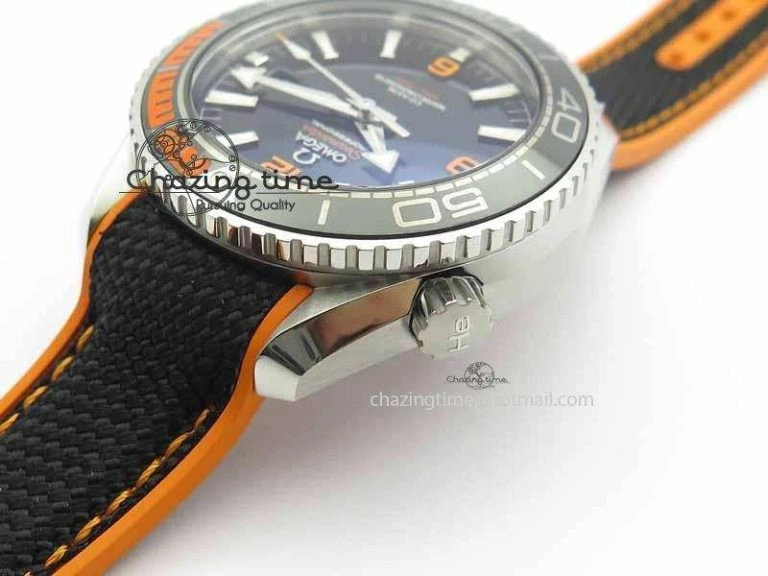 BestValue Planet Ocean 2016 43.5mm SS OM 1:1 Best Edition Black Dial On Black Nylon Strap A 8167