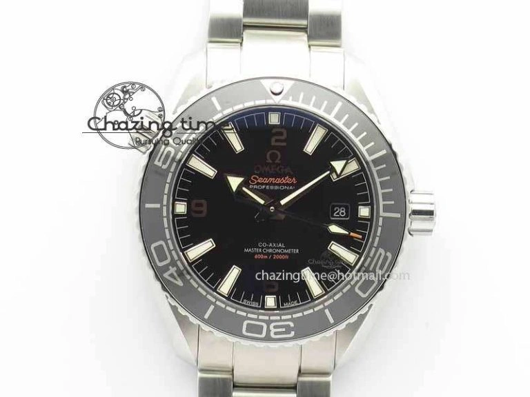 Unisex Planet Ocean 2016 43.5mm SS OM 1:1 Best Edition Black Dial On SS Bracelet A 8162